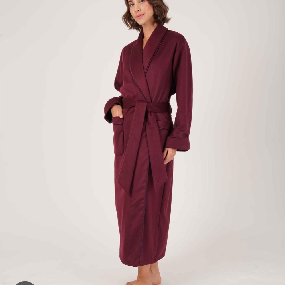 Bonsoir Cashmere and Silk Lined Burgundy Women's Robe